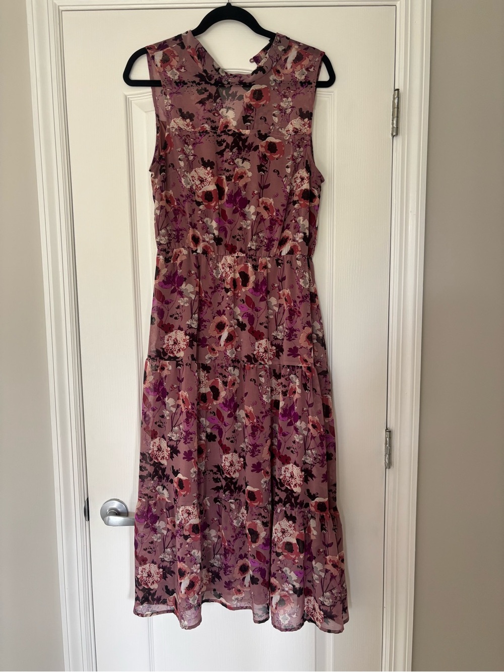 In My Dreams Mauve Floral Print Midi Dress